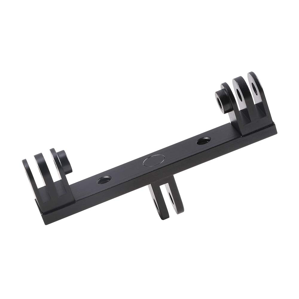 Aluminum Dual Twin Mount Adapter with Two Screw Compatible with DJI Osmo Action 6/5Pro/4/3, GoPro Hero 13/12/11/10/9/8 Black, Campark, AKASO, SJCAM