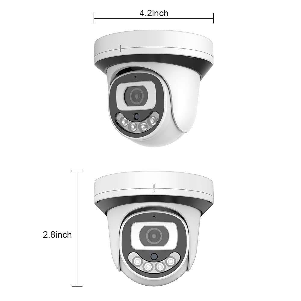 EVERSECU 1080P 24/7 Full-time Color Night Vision Indoor HD Analog Dome Security Camera with Warm Light LEDs, 2MP (HD-TVI/AHD/CVI/Analog) 4-in-1 CCTV