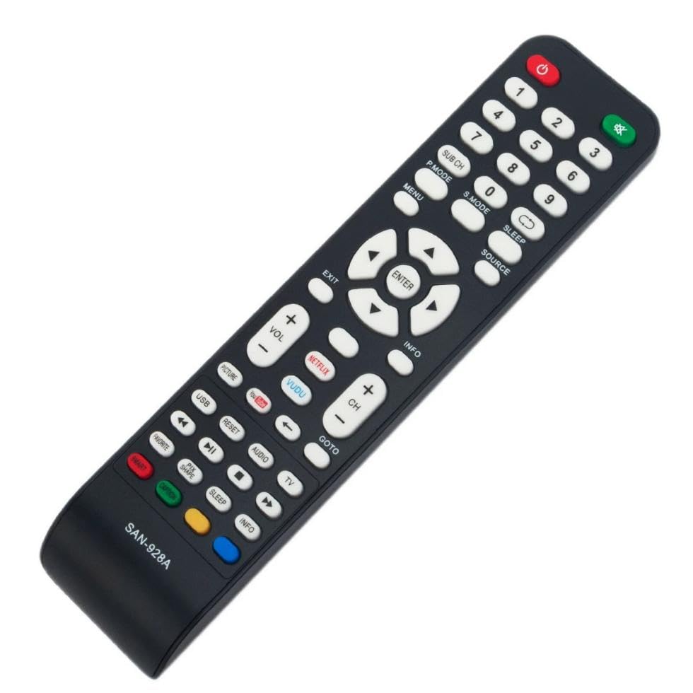 SAN-928A TV Remote Control for Sanyo TV in Living Rooms or Rooms, No Programming or Pairing Needed, Replacement Remote Compatible Models GXCC NH315UP