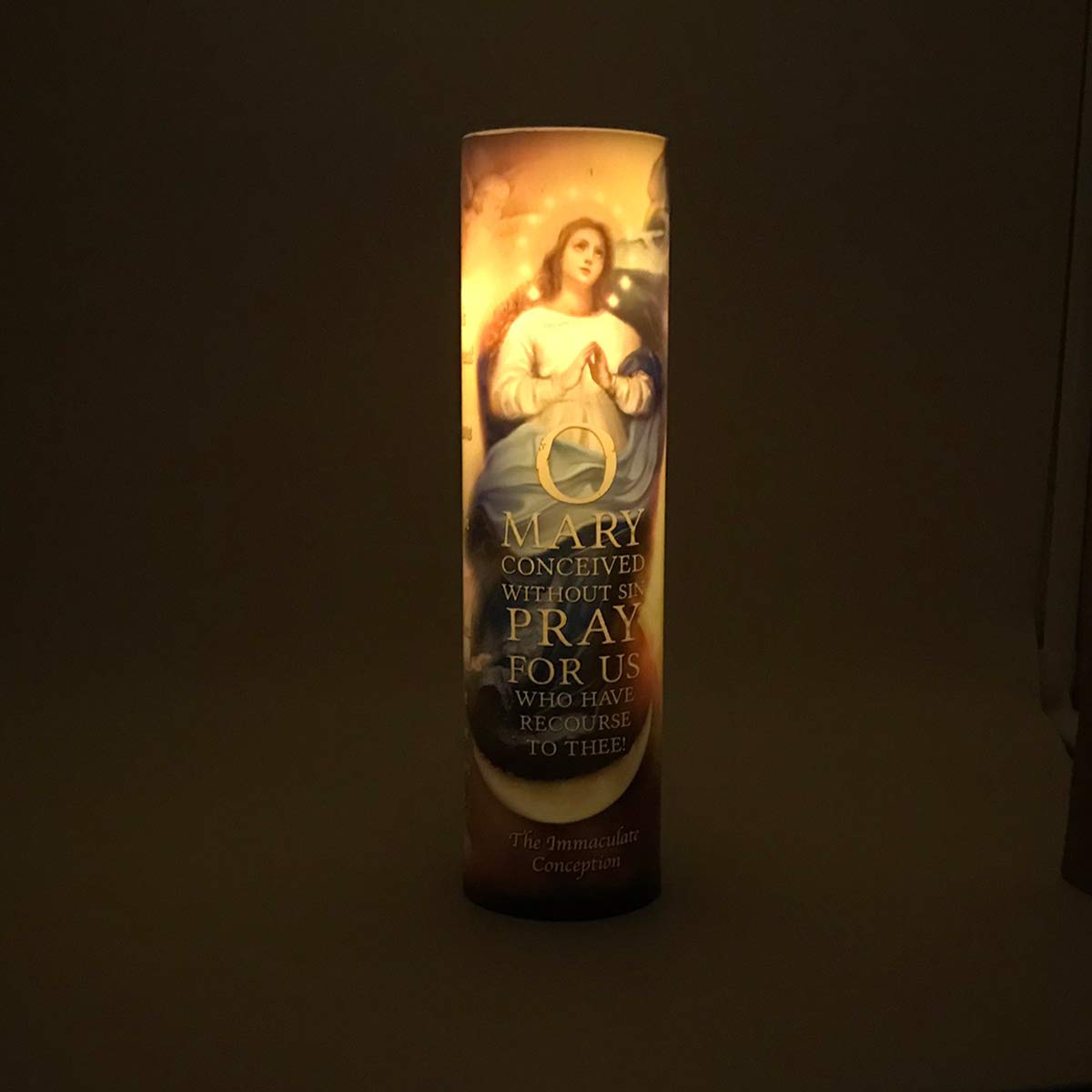Immaculate Conception, LED Flameless Devotional Prayer Candle, THE SAINTS COLLECTION