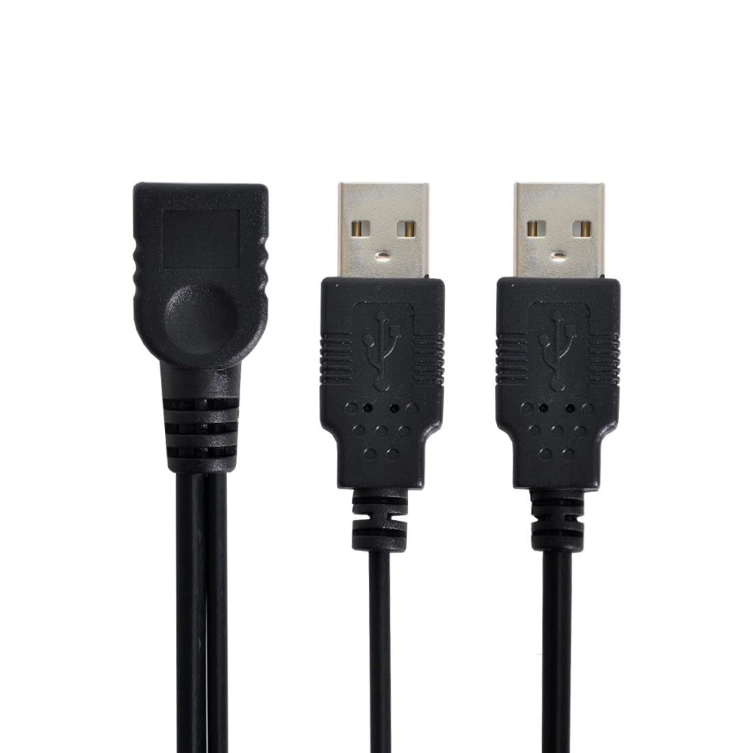 chenyang USB 2.0 Y Splitter Cable USB 2.0 Female to Male Data Charger Extension Cable with Auxiliary Power Supply Port