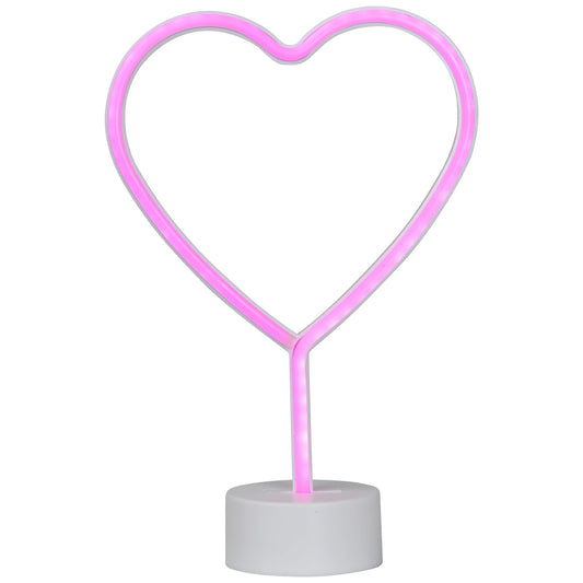 Northlight LED Heart Neon Table Light- 11.5" - Pink