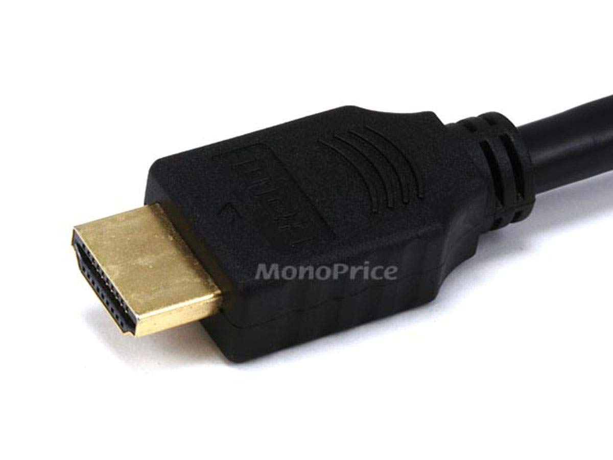 Monoprice 8inch 28AWG High Speed Male to Female HDMI&reg; Port Saver - Black