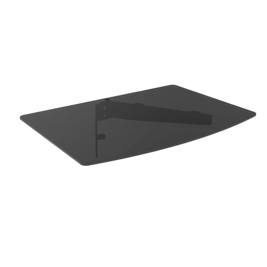 Link2Home Commercial Electric Series Tempered Glass Floating Entertainment Shelf, up to 20 lbs., Ideal for Streaming Devices and All TV Accessories