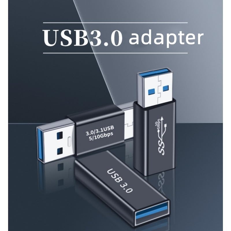 3 Pack USB 3.0 Coupling Adapter, USB A Female to Female Converter, Type A Male to Male, USB A Female to Male Extension Coupler Converter Bridge…