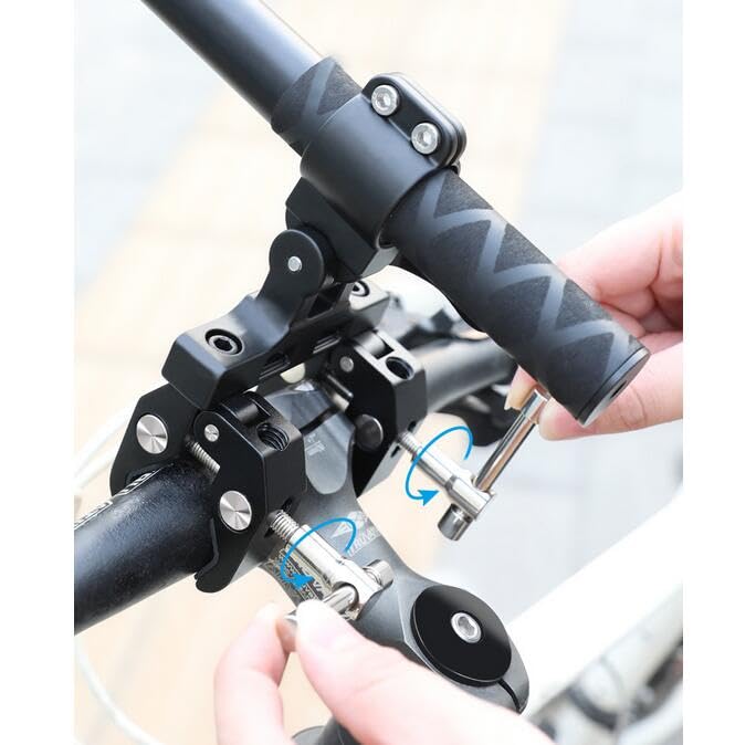 Coyktonty Bicycle Motorcycle Handlebar Adapter Bracket Set for Osmo 360/Insta360 X5/X4/Insta360 Ace Pro/DJI Pocket 3 2 1 /Gopro Series,Action 5