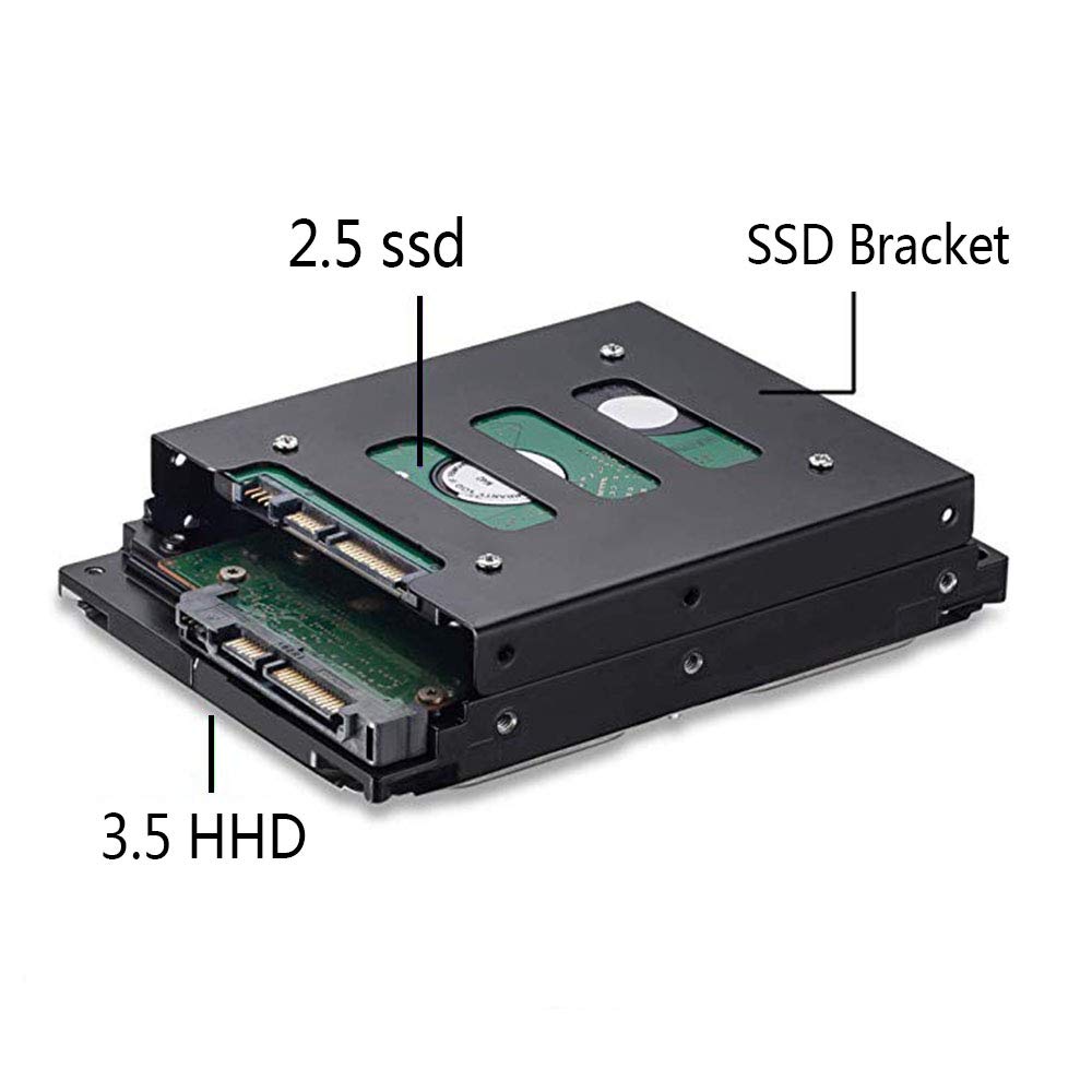 PHITUODA 8Pcs 2.5" to 3.5" SSD HDD Hard Disk Drive Bays Holder Metal Mounting Bracket Adapter with Screws for PC