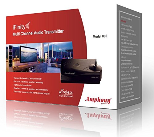 Multichannel Wireless Audio Transmitter for Surround Speakers - Model 800, 4 Channels, 300' Range, Connects Any Audio Source, Better-Than Bluetooth