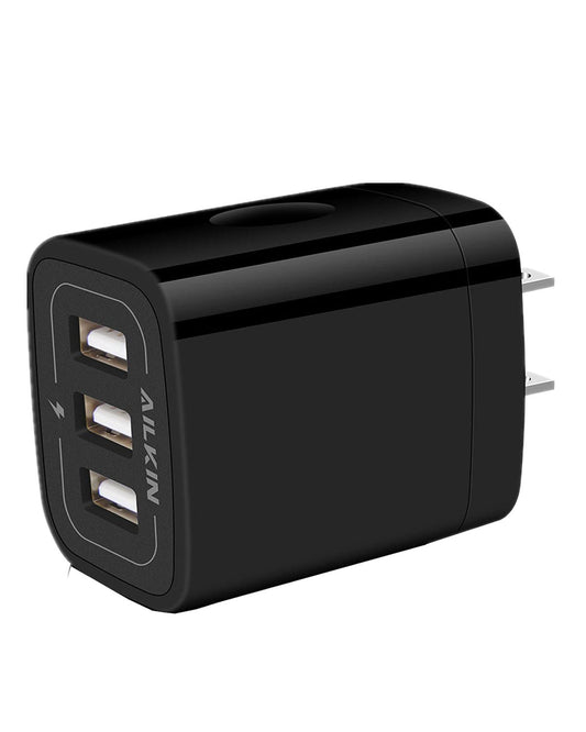 Wall Charger Plug, USB Charger Cube, AILKIN 3.1A 3-Muti Port USB Adapter