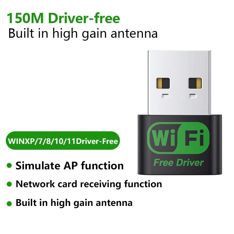 USB WiFi Adapter, Built-in high-gain Antenna,USB for PC Desktop/Laptop?Wireless Network Adapter Supports Windows 11/10/8/7