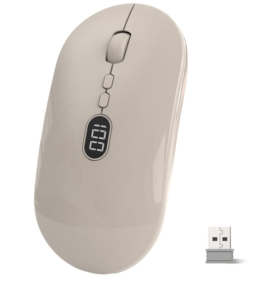 MAGIC-REFINER X1 Wireless Computer Mouse for Laptop with Battery Level Visible, 2.4G Portable Ultra Slim USB Mouse, Silent Click 1600 DPI