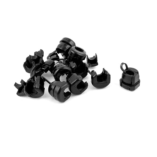 uxcell Nylon Cable Tie Fixed Clip Strain Relief Bushing 8mm Dia 10pcs Black