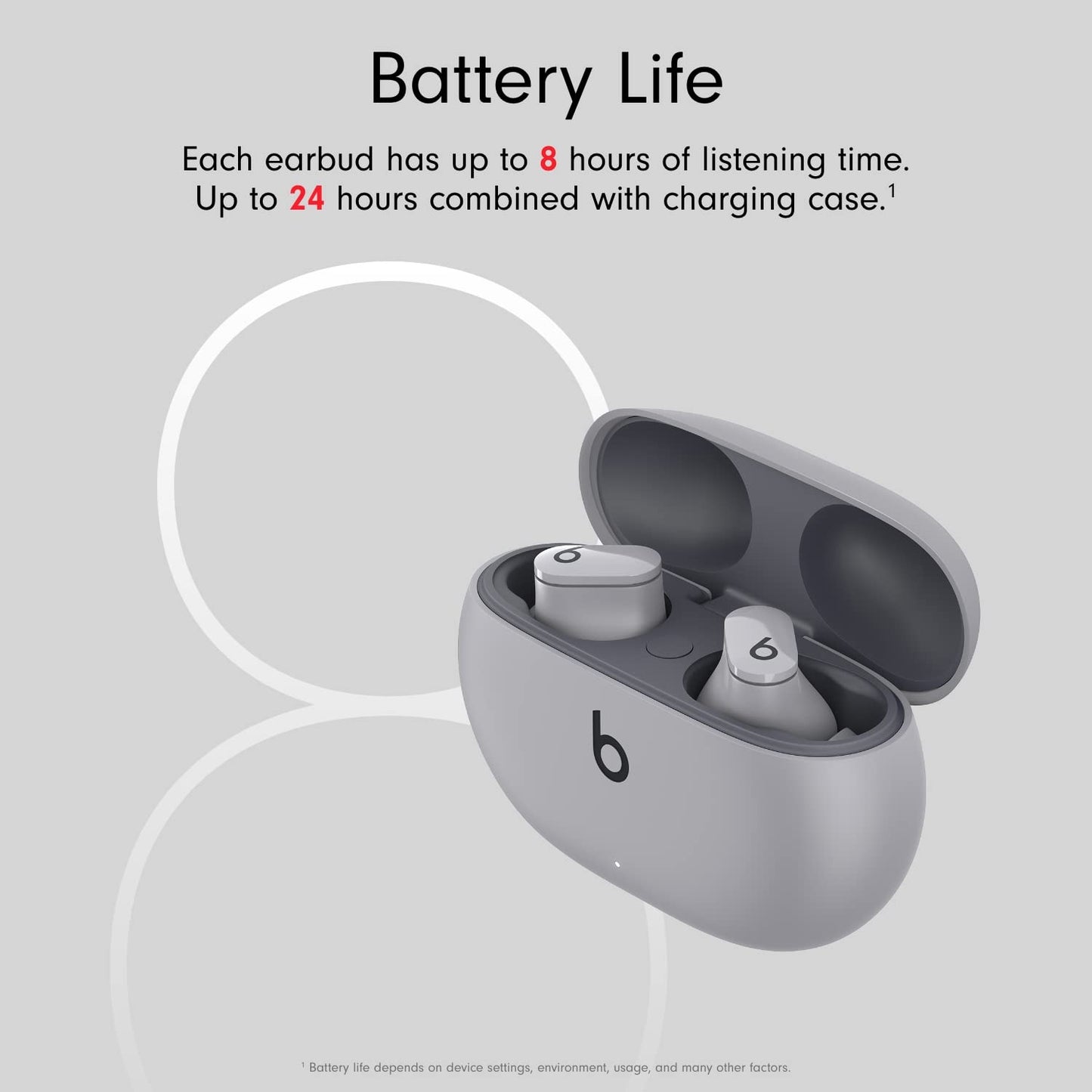 Beats Studio Buds Totally Wireless Noise Cancelling Earphones - Moon Gray