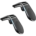 WNHNO 2Pcs Black Universal Phone Holder Clip Car Air Vent Magnetic Mount Holder Bracket for GPS Suporte Celular Car Phone, Vent Clip Phone Holder,Cell