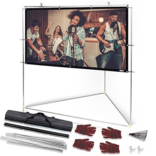 Pyle 84" Outdoor Portable Matt White Theater TV Projector Screen w/ Triangle Stand - 84 inch, 16:9, 1.15 Gain Full HD Projection for Movie / Cinema