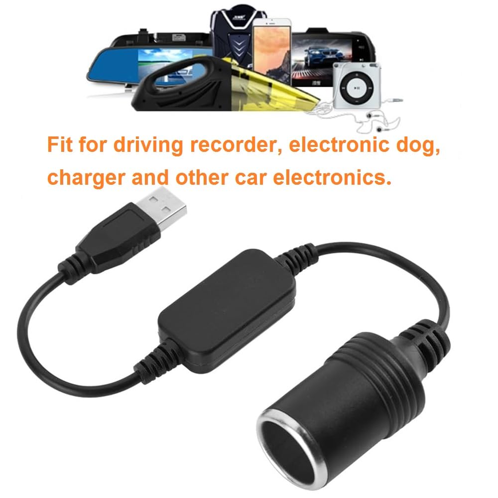 USB A Male to 12V Car Cigarette Lighter Socket Female Power Converter USB to Cigarette Lighter Converter
