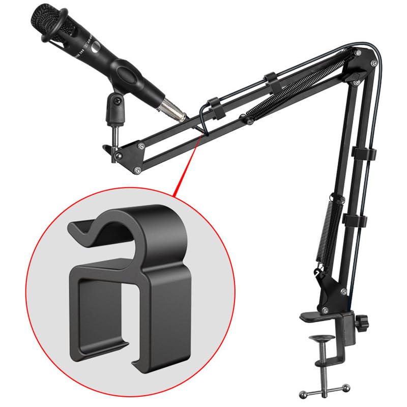 ThtRht 20 Pack Mic Cable Clips Microphone Cable Clip Mic Boompole Clips Wire Holder Organizer for Wired Microphone Arm Stand Vocal Dynamic Microphones