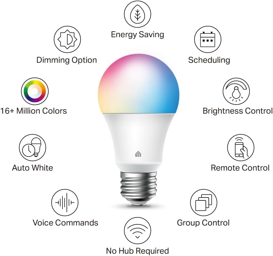 Kasa Multicolor Dimmable Wi-Fi Smart Bulb, A19, KL125P4