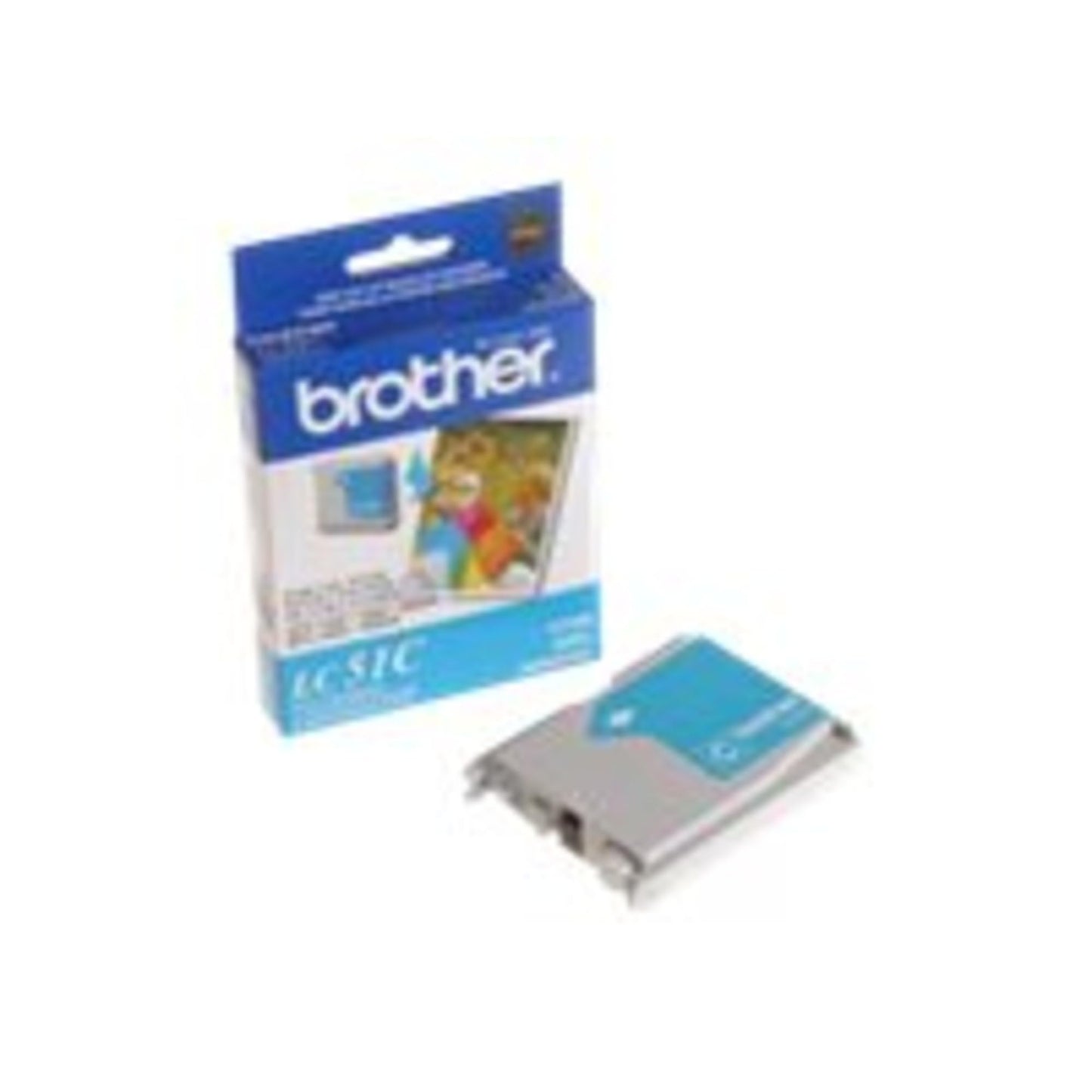 Brother LC51C Cyan Ink Cartridge - Retail Packaging, Yields approx. 400 pages