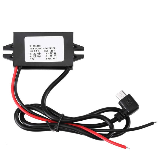 DC-DC 12V to 5V 3A Micro USB Converter 15W Voltage Step Down Regulator USB Power Adapter for Car Smartphone (Converter 2)