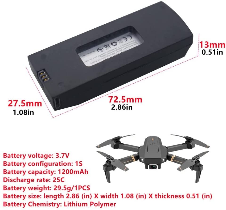 Accessories 2PCS 3.7V 1200mah Lithium Battery with USB Charging Cable for 4D-V4 4DV4 Aerial Photography Quadcopter Accessories RC Drone