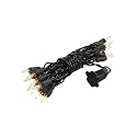 Novelty Lights 5 Feet 20 Bulbs Vintage Short Mini Light String, Clear Bulbs on Black Wire, 4-Inch Spacing Fairy Lights, Connectable End-to-End, UL