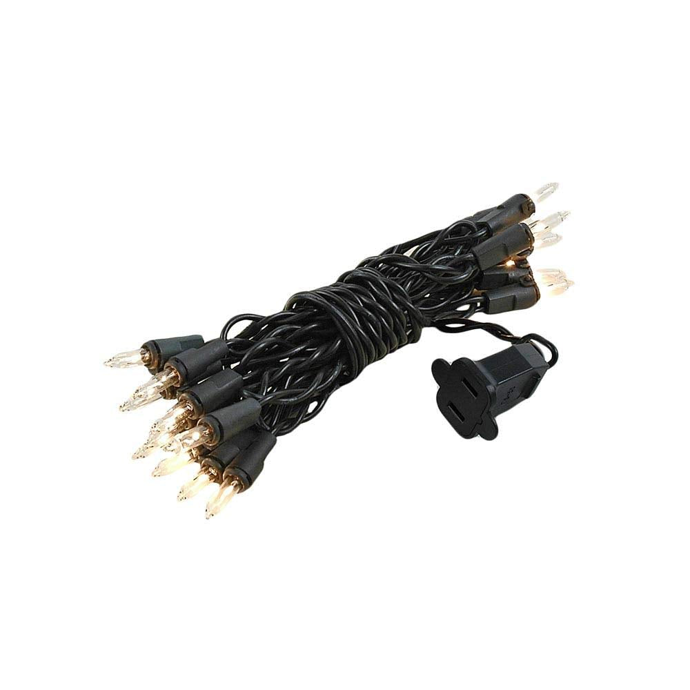 Novelty Lights 5 Feet 20 Bulbs Vintage Short Mini Light String, Clear Bulbs on Black Wire, 4-Inch Spacing Fairy Lights, Connectable End-to-End, UL
