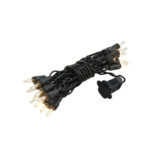 Novelty Lights 5 Feet 20 Bulbs Vintage Short Mini Light String, Clear Bulbs on Black Wire, 4-Inch Spacing Fairy Lights, Connectable End-to-End, UL