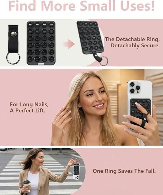 YIUS Magnetic Suction Phone Mount for MagSafe Case, Removable Sticky Phone Grip Holder for Hands-Free Makeup/Selfie/Live Streaming/Vlog for TikTok
