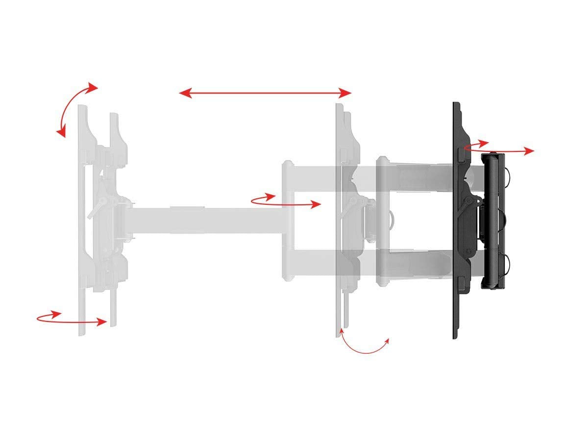 Monoprice 360 Full-Motion Articulating TV Wall Mount - Portrait and Landscape, for TVs 40in to 75in, Weight Capacity 110 Lbs, Extension 3.3in