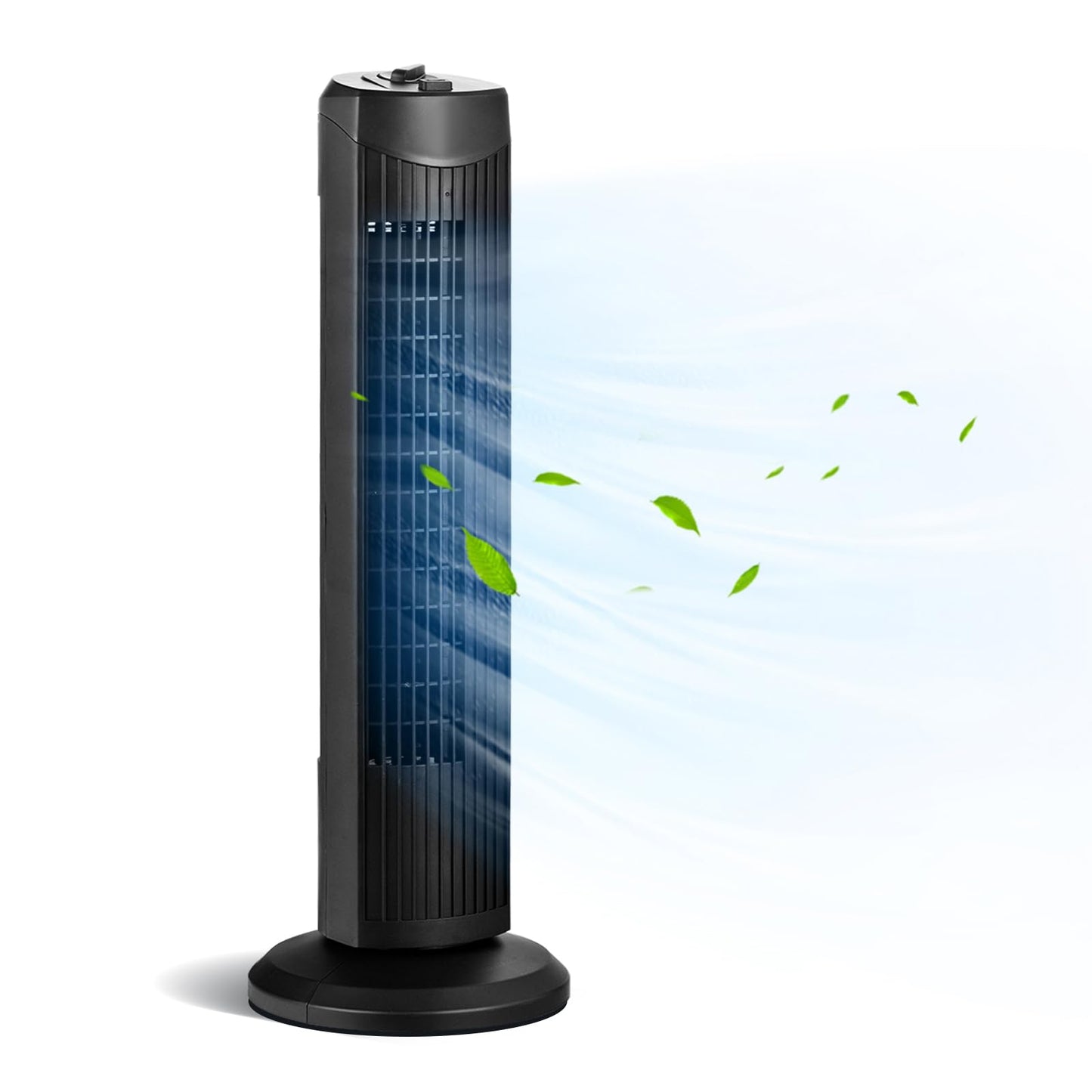 DORTALA Tower Fan, Quiet Cooling Bladeless, 3 Speed, 3 Wind Mode, 28-Inch Oscillating Tower Fan for Bedroom, Living Room (Black)