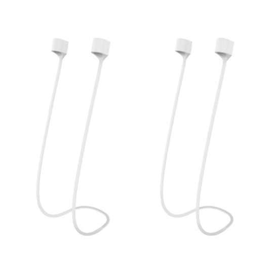 MULTAICH Magnetic Anti-Lost Straps for AirPods,Colorful Soft Silicone Sports Lanyard, Neck Rope Cord 2pcs(1st/White/White)