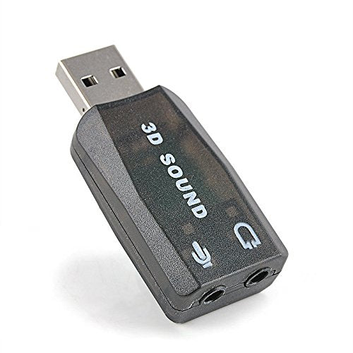 VizGiz 3 Pack USB Sound Card Adapter 5.1 Channel 3D External USB to 3.5MM 1/8 Audio Jack Stereo Headset Mic Microphone Headphone Earphone Plug