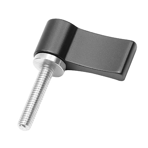 NovelGoal CNC Adjustable Hand Screw M4 M5 M6*12mm 17mm 20mm Tight Lock Screws for DSLR Camera 15mm Rail Rod Follow Focus Accessories (M4x20mm,Black)