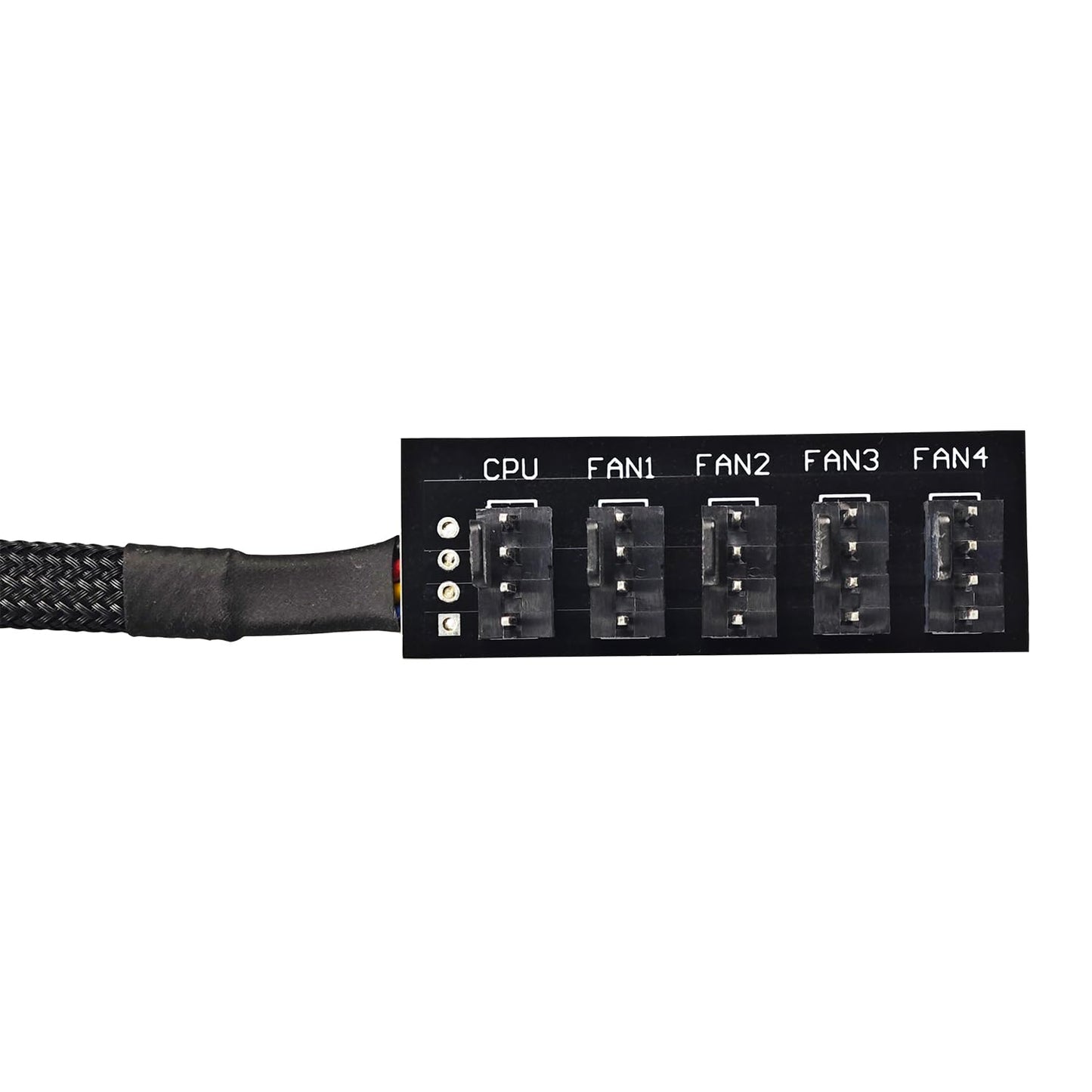 4 Pin PWM Fan Hub Splitter Black Sleeved 1 to 5 Way 4-Pin & 3-Pin PC CPU Cooling Case Fan Splitter Hub Adapter 14 Inches (2 Pack)