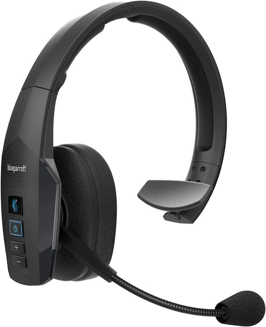 BlueParrott B450-XT Noise Canceling Bluetooth Headset for Android, iOS, Mac, Windows Bundle with Blucoil Headphones Carrying Case