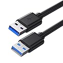Pocxwa USB 3.0 A to A Male Cable, USB Male to Male Double End Cord 5ft Compatible with Hard Drive Enclosures, DVD Player, Laptop Cooling Fan/Pad