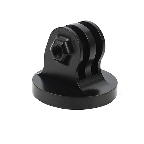 NovelGoal CNC Aluminium Small Tripod Mount Adapter with Thread Screw for HD Hero 13 12 11 10 9 8 7 6 5 4 Session 2 3 Action Cameras (Black Adapter)