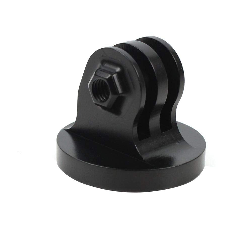 NovelGoal CNC Aluminium Small Tripod Mount Adapter with Thread Screw for HD Hero 13 12 11 10 9 8 7 6 5 4 Session 2 3 Action Cameras (Black Adapter)