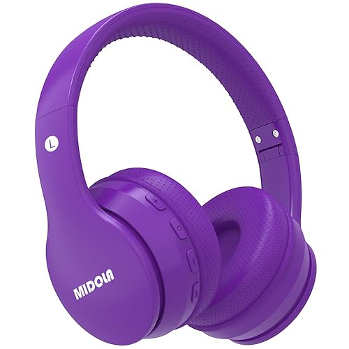 MIDOLA Kids Headphones Bluetooth 5.4 Wireless 68H Play Time Volume Limit 85/94dB Over-Ear Foldable Headset,Type-C Fast Charging, Wired Aux Mic…