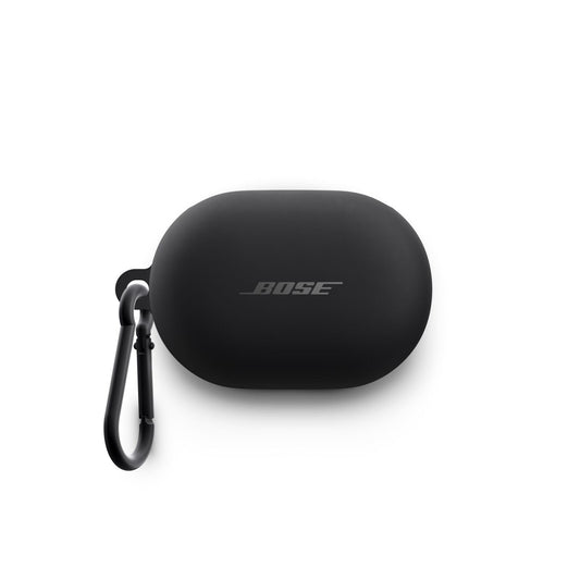 Bose QuietComfort Earbuds Silicone Case Cover, Protective Silicone Exterior, with Aluminum Carabiner for Convenient Carrying, Black