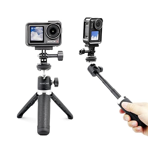 MAXCAM Mini Selfie Stick Tripod Stand Handle Grip Compatible with DJI Osmo Action 5/4/3