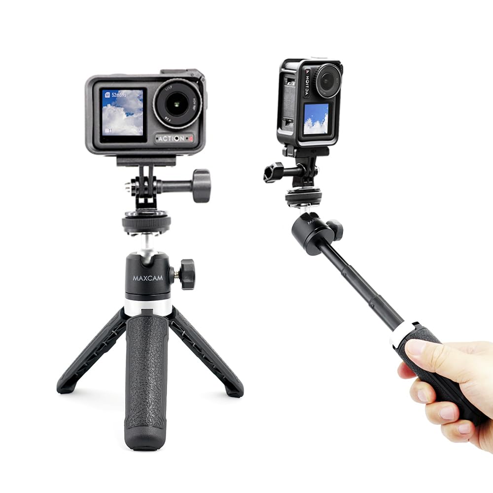 MAXCAM Mini Selfie Stick Tripod Stand Handle Grip Compatible with DJI Osmo Action 5/4/3