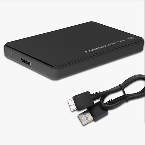 ASHATA 2.5 Inch Enclosure, Portable Hard Drive Case with USB 3.0 for Laptop Drive SSD, Support 2.5 Inch for SATA/ for SATA 2/ for SATA 3 and SSD Solid