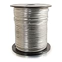 C2G 07192 28 AWG 4-Conductor Silver Satin Modular Flat Telephone Cable Reel, Silver Jacket (500 Feet, 152.4 Meters)