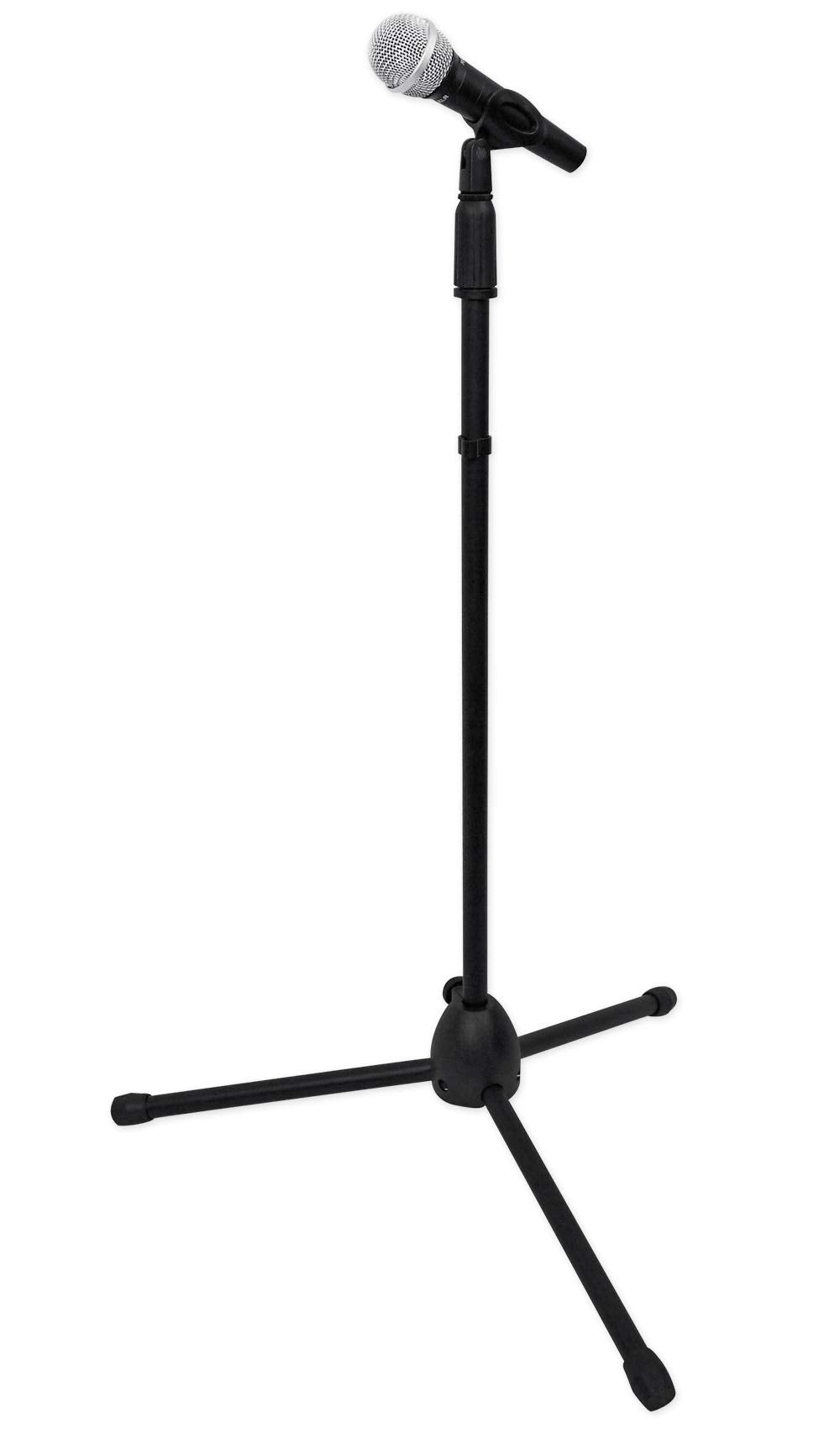 Rockville Wired Pro MIc Kit 1 - High-End Metal Microphone+Mic Stand+Carry Bag+Cable, Black