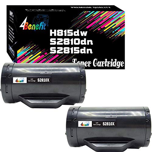 4Benefit 2-Pack (Black) Compatible Dell S2810dn S2810X 2810X Toner Cartridge S2815dn Used for H815dw S2810 593-BBML F9G3N KNRMF Printer