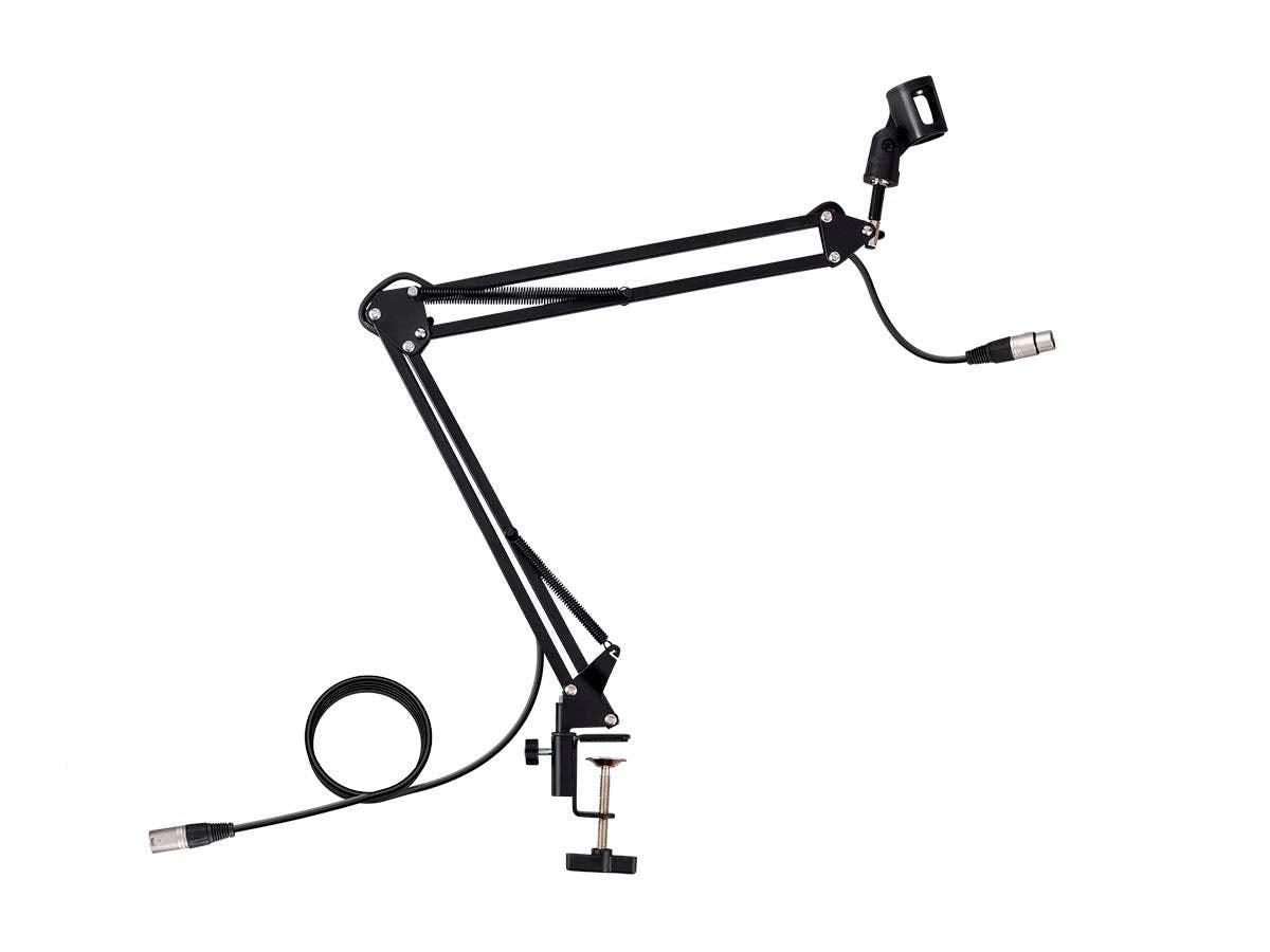 Monoprice Suspension Boom Arm Scissor Broadcast Mic Stand - Built-In XLR Mic Cable - Stage Right Series