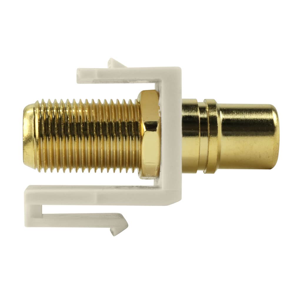 Skywalker Construct Pro F-Connector to RCA Keystone Jack w/ 8 Color Bands (Lt Almond)