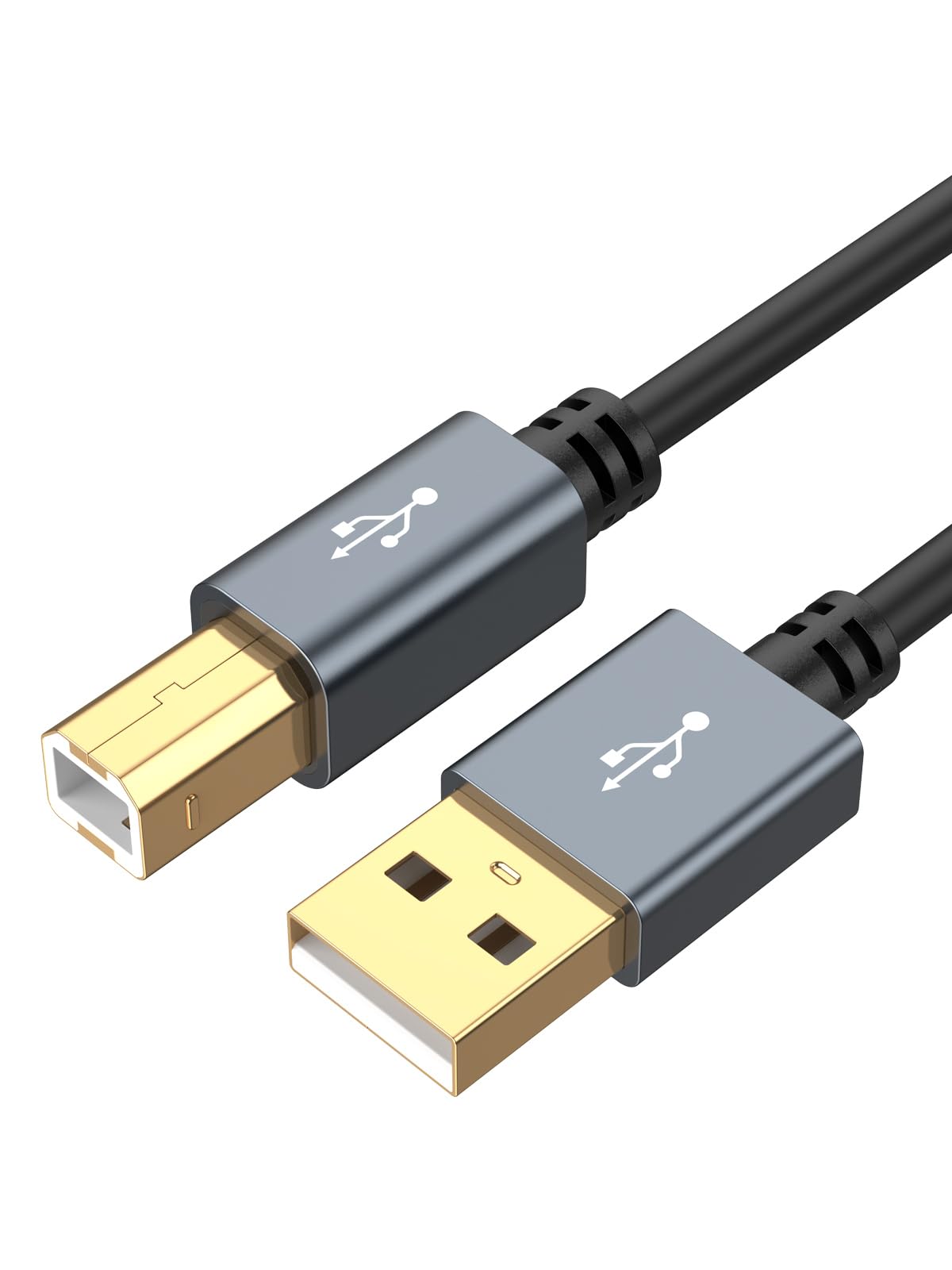 CableCreation Long USB Printer Cable 10 Feet, USB 2.0 to Computer, A to B Cord for HP, Brother, Epson, Canon, Piano, Dac, Aluminum Case, Space Gray 3M